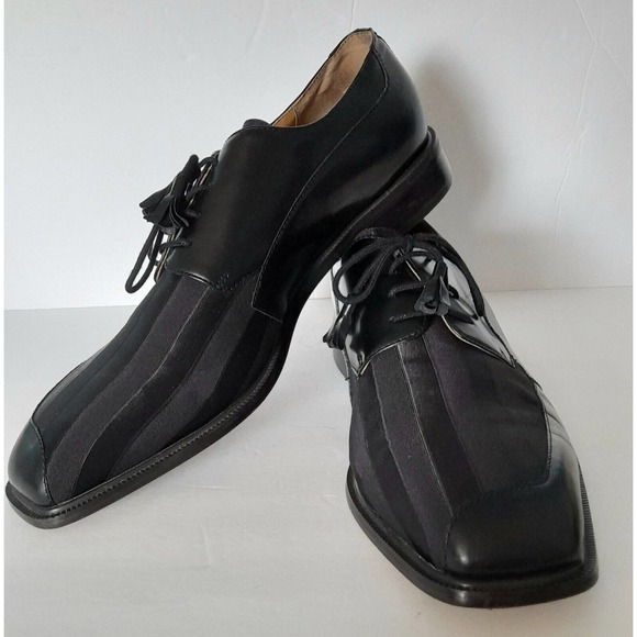 Giorgio Brutini Private Collection Black Leather And Fabric Dress Shoes Size 15M main image 5